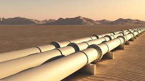 Pipeline infrastructure in desert terrain